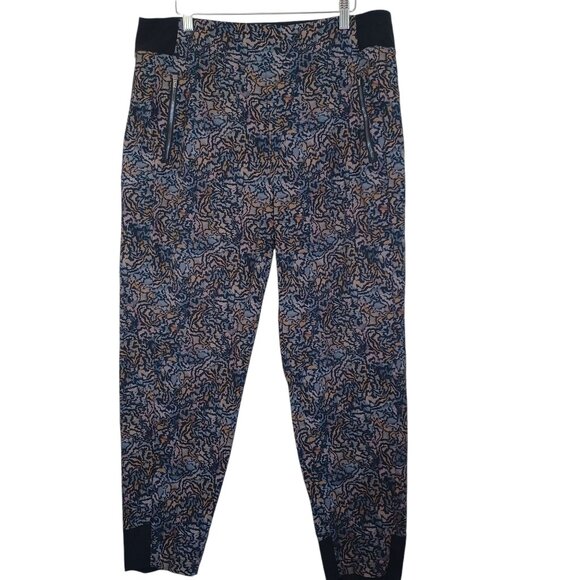 Athleta Pants Trekkie North Gray Black Abstract Kinetic Print Zip‎ Jogger 14 - Picture 11 of 12